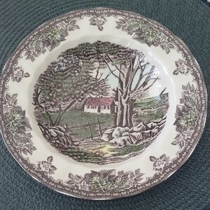 Johnson Brothers Brown and White Countryside Plate